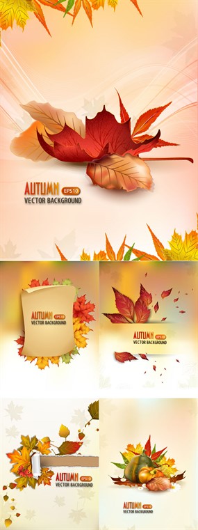 秋季落叶矢量创意素材